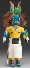 A Hopi Osokchina Cholla cactus katsina with polychrome paint