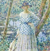 Louis Ritman oil on canvas painting, Girl in the Garden, signed L.Ritman and dated 1918
