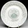 An American Historical and Political plate, Staffordshire style with green transferware decoration, bust of William Henry Harrison, Hero of the Thames 1813