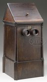 An Alex Beckers patented rosewood case stereo viewer with peaked top and 75 stereo cards including Gen. Tom Thumb