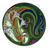 A Zuid Holland Gouda pottery Art Nouveau glazed ceramic wall-hanging charger, floral decoration, Netherlands, circa 1900