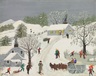 Grandma Moses oil on Masonite painting, The Old Snow Roller, signed MOSES and dated 1948