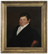 Zedekiah Belknap oil on panel painting, Portrait of Absalom Bunker (1794 to 1835), circa 1810, unsigned