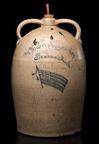 A monumental WH Triphugen (Triphagen) Pewamo, Michigan double-handled stoneware merchant's jug, American,19th century, probably Ohio, 26star flag and cobalt script