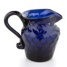 A Diamond Quilted mold-blown cobalt pitcher, American, probably Pennsylvania, 19th century, Stiegel type 15 diamond quilted