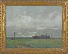 Henry Bailey Snell oil on canvas painting, landscape with a farmhouse, signed