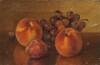 Bryant Chapin oil on canvas painting, Still Life with Peaches, Plum, and Grapes, signed and dated