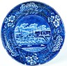 An Historical blue transfeware Staffordshire plate, England, 2nd quarter-19th century, Landing of LaFayette, impressed Clews