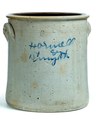 Stoneware crock with cobalt script signature for Hormell and Smyth of Tuscarawas County, Ohio