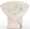 A Roseville pottery Silhouette fan shaped vase in white with a reclining nude on either side