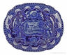 A lot of two Historical blue transferware Staffordshire pottery, America and Independence platter, stamped Clews, together with an open vegetable dish, stamped Clews, both with states border