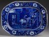 A Staffordshire blue transferware platter, Wilkes Series, The Errand Boy, James & Ralph Clews