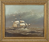 Frederick Tordoff (American, born 1939) oil on canvas painting, titled Bark off the Coast, signed