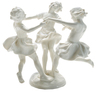 A Hutschenreuther porcelain centerpiece or figural group, Germany, 20th century, three female figures dancing in a circle