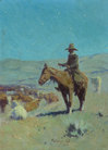 Elling William Gollings (1878-1932) oil on board painting, Night Watch (1916), signed