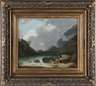 Joshua H. Shaw (American/English, 1776-1860) oil on canvas painting, Exploring the Blue Ridge Mountains, signed 1823
