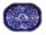 An Historical blue transferware Staffordshire pottery Peace and Plenty platter, 19th century, impressed James & Ralph Clews