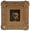 Henriette Ronner-Knip (Belgian, 1821-1909) oil on panel painting, Friends, Dog and Sparrow, signed