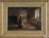 Jennie Augusta Brownscombe oil on canvas painting, interior scene