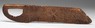 A carved oak scutching knife inscribed 1767 KED with a faux serrated edge, geometric patterns and a plant with large seed pod