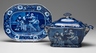 A Clews lidded tureen and undertray featuring three scenes after designs by David Wilkie (1785 to 1841) including The Valentine, The Rabbit on the Wall and The Errand Boy