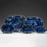 A lot of five Clews Wilkie Series serving dishes, English, 19th century, blue and white transferware printed serving dishes by Clews, various scenes