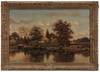 George W. Drew (American, New York, 1875-1968) oil on canvas painting, <b><i>An Ideal Spot, New England</i></b>, signed