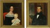Isaac Wetherbee oil on canvas paintings, Portraits of George Handal Holbrook and Louisa Holbrook and son