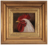 Mary Russell Smith oil on canvas painting, Head of a Rooster, unsigned