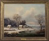 Regis Francois Gignoux oil on canvas painting, Winter Skating Scene in New England, circa 1850