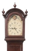 A North Carolina Federal period Moravian inlaid mahogany tall case clock