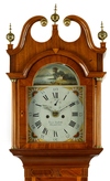 A New Jersey Federal mahogany tall case clock with painted dial inscribed Isaac Brokaw, Elizabeth Town