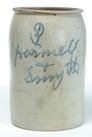 AMERICAN STONEWARE CROCK, cobalt script