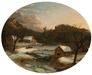 REGIS FRANCOIS GIGNOUX American/French (1816-1882), The Farm in Winter, oil on canvas, unsigned