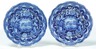 A lot of TWO HISTORICAL BLUE STAFFORDSHIRE PLATES. England, 1st half 19th century. Dark blue transfers of America and Independence with states borders