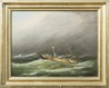 CLement Drew oil painting, Ship In Stormy Seas