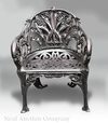Antique American Cast Iron Garden Armchair in the