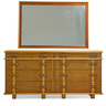 PAUL FRANKL; JOHNSON FURNITURE CO.; Station Wagon double dresser with mirror (no. 1041B-173), USA, 1940s; Bleached mahogany, birch