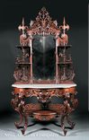 American Carved Rosewood Grained Etagere, mid-19th c., attr. to Mitchell and Rammelsberg, Cincinnati