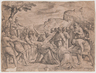 Giovanni Battista Franco, Veronica Wipes the Face of Jesus, engraving on laid paper, signed