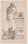 Jan Stephan Van Calcar, after Titian, Der meditierende Tod (The Meditation of Death), from De humani corporis fabrica libri septem by Andreas Vesalius (1514–1564), woodcut