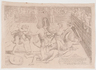 After Giulio Romano, an etching, The Horatii and the Curiatii, after a scene painted on the ceiling of the Sala dei Venti at the Palazzo Te in Mantua, Italy