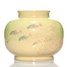 St. Lukas Utrecht lustre glaze vase with undersea decoration of swimming fish and exotic seaweed encircling the form