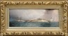 James Edward Buttersworth oil on wood panel, A Three Decker Off Dover Castle With Shakespeare Cliff In The Distance, signed