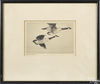 A Frank W. Benson etching of geese titled Study of Geese