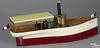 A Schoenner steam powered Le Belle painted tin riverboat