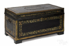 China Trade painted leather trunk, mid 19th century