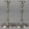 A pair of Cincinnati pewter candlesticks by Flagg & Homan