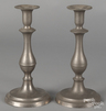 A pair of pewter candlesticks attributed to Flagg & Homan, Cincinnati