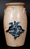 Six-Gallon Stoneware Churn with Cobalt Double-Bird Decoration, Stamped WHITES UTICA